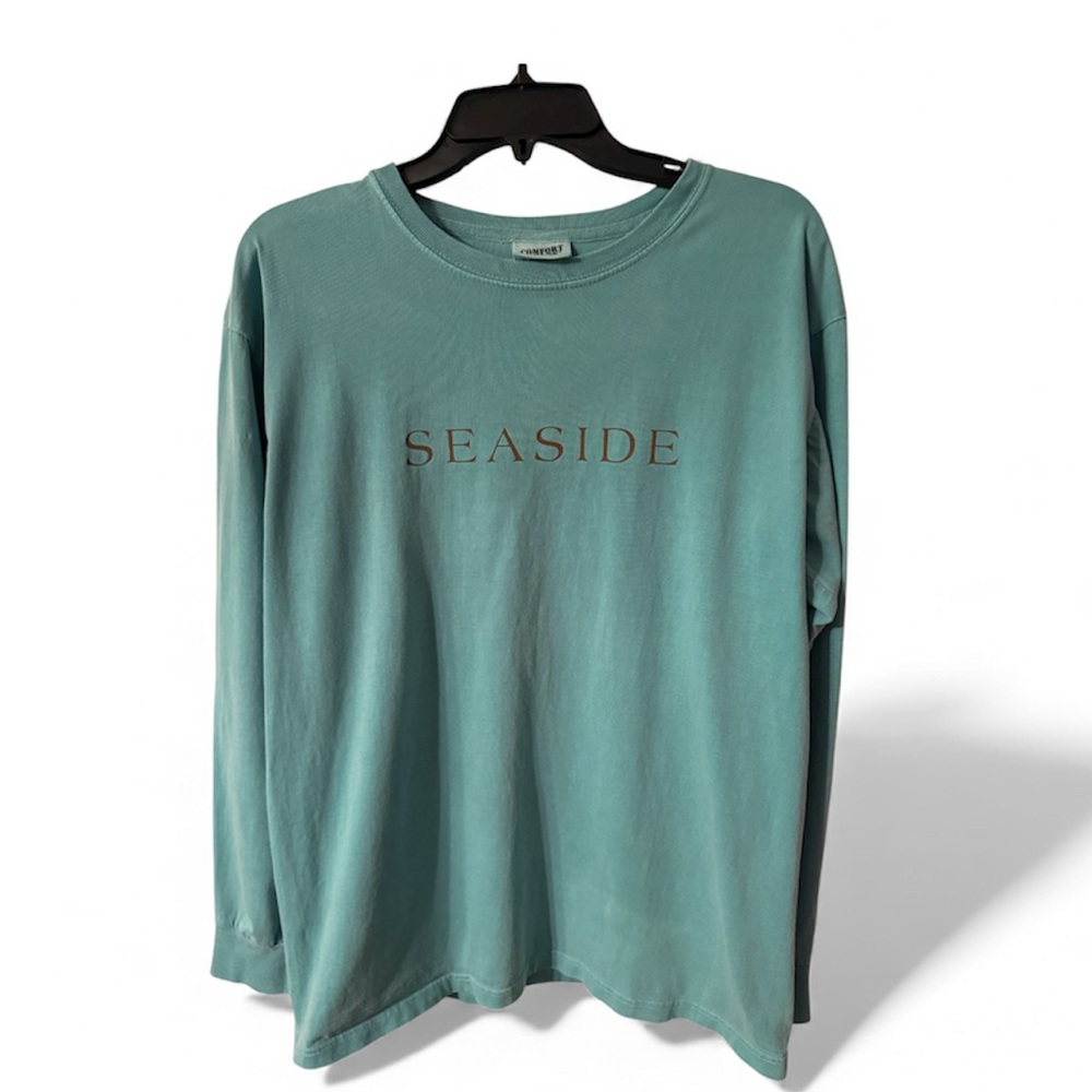 Teal Long Sleeve 'Seaside Florida' T-Shirt size medium